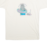 FURIOSO Cartoon Elephant Print Mens T-Shirt White S