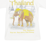 Thailand Elephant Print Mens T-Shirt White S