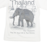 Thailand Elephant Print Mens T-Shirt White S