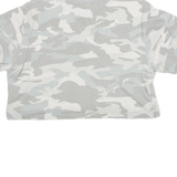 ELLESSE Cropped Camouflage Print Womens T-Shirt Grey XS