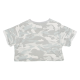 ELLESSE Cropped Camouflage Print Womens T-Shirt Grey XS