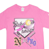 GILDAN Strike Out Womens T-Shirt Pink M
