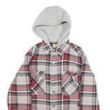 REDHEAD Insulated Mens Jacket Red 80s Hooded Check S