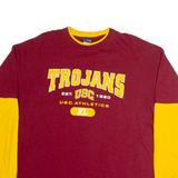 CHAMPS Trojans Mens T-Shirt Maroon Long Sleeve USA XL