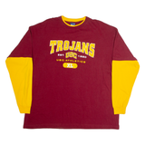 CHAMPS Trojans Mens T-Shirt Maroon Long Sleeve USA XL