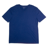 TOMMY HILFIGER Mens T-Shirt Blue V-Neck 2XL
