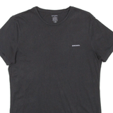DIESEL Womens T-Shirt Black Crew Neck S