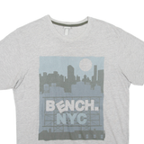 BENCH NYC Mens T-Shirt Grey USA Crew Neck M