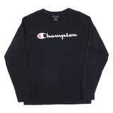 CHAMPION Mens T-Shirt Black Long Sleeve M