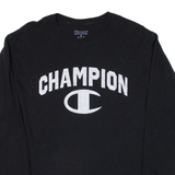CHAMPION Womens T-Shirt Black Long Sleeve M