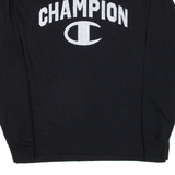 CHAMPION Womens T-Shirt Black Long Sleeve M