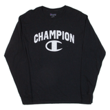 CHAMPION Womens T-Shirt Black Long Sleeve M