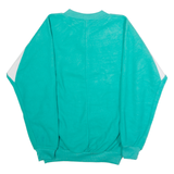 MODA Womens Patterned Jumper Green Striped 1/4 Zip 90s M