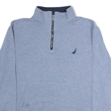 NAUTICA Mens Jumper Blue 1/4 Zip Tight Knit XL