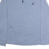 NAUTICA Mens Jumper Blue 1/4 Zip Tight Knit XL