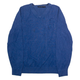 NAUTICA Mens Jumper Blue V-Neck Tight Knit M