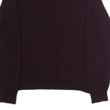 CALVIN KLEIN Mens Jumper Maroon V-Neck Tight Knit Wool L