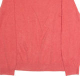 TOMMY HILFIGER Mens Patterned Jumper Pink Argyle V-Neck Tight Knit XL