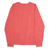 TOMMY HILFIGER Mens Patterned Jumper Pink Argyle V-Neck Tight Knit XL