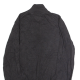 TOMMY HILFIGER Mens Jumper Black 1/4 Zip Tight Knit L