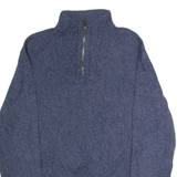 CALVIN KLEIN JEANS Mens Jumper Blue 1/4 Zip Tight Knit XL
