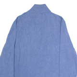 NAUTICA Mens Jumper Blue 1/4 Zip Tight Knit L