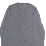 TOMMY HILFIGER Mens Jumper Grey Crew Neck Tight Knit S