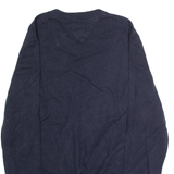 TOMMY HILFIGER Mens Jumper Blue V-Neck Tight Knit L