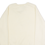 TUNDRA Mens Jumper Cream V-Neck 90s Tight Knit Wool XL