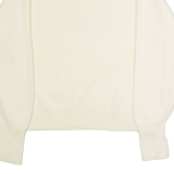 TUNDRA Mens Jumper Cream V-Neck 90s Tight Knit Wool XL