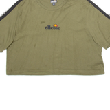 ELLESSE Cropped Womens T-Shirt Green UK 18