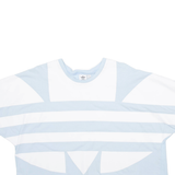 ADIDAS Cropped Womens T-Shirt Blue UK 18