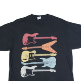 PORT & COMPANY Guitars Mens T-Shirt Black XL