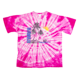 Hawaii Womens Tie Dye T-Shirt Pink USA ONE SIZE