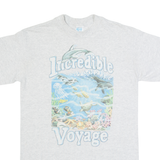 LITTLE BROWNIE Incredible Voyage Ocean Mens T-Shirt Grey 90s M