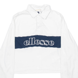 ELLESSE Womens Polo Shirt White Long Sleeve UK 10