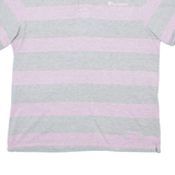 CHAMPION Mens Polo Shirt Grey Striped L