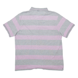 CHAMPION Mens Polo Shirt Grey Striped L