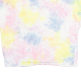 DKNY Cropped Womens Tie Dye T-Shirt Pink Crew Neck UK 14