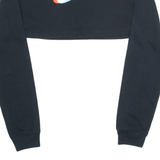 NIKE Cropped Loose Fit Womens T-Shirt Black Long Sleeve Crew Neck XS