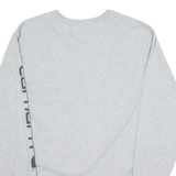 CARHARTT Loose Fit Mens T-Shirt Grey Long Sleeve Crew Neck S