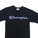 CHAMPION Mens T-Shirt Black Crew Neck S