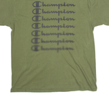 CHAMPION Mens T-Shirt Green Crew Neck L