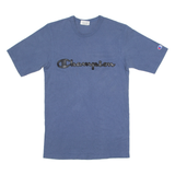 CHAMPION Mens T-Shirt Blue Crew Neck S