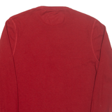 TOMMY HILFIGER Mens T-Shirt Red Long Sleeve M