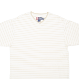 CHAPS RALPH LAUREN Striped Mens T-Shirt Cream V-Neck XL