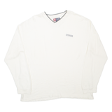 CHAPS RALPH LAUREN Mens T-Shirt Cream Long Sleeve V-Neck XL