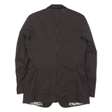 JUST CAVALLI Mens Blazer Jacket Brown Pinstripe M