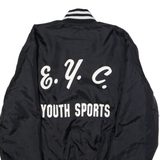 GEM SPORTSWEAR EYC Youth Sports 'Brett' Mens Bomber Jacket Black Nylon 80s USA M