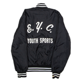 GEM SPORTSWEAR EYC Youth Sports 'Brett' Mens Bomber Jacket Black Nylon 80s USA M